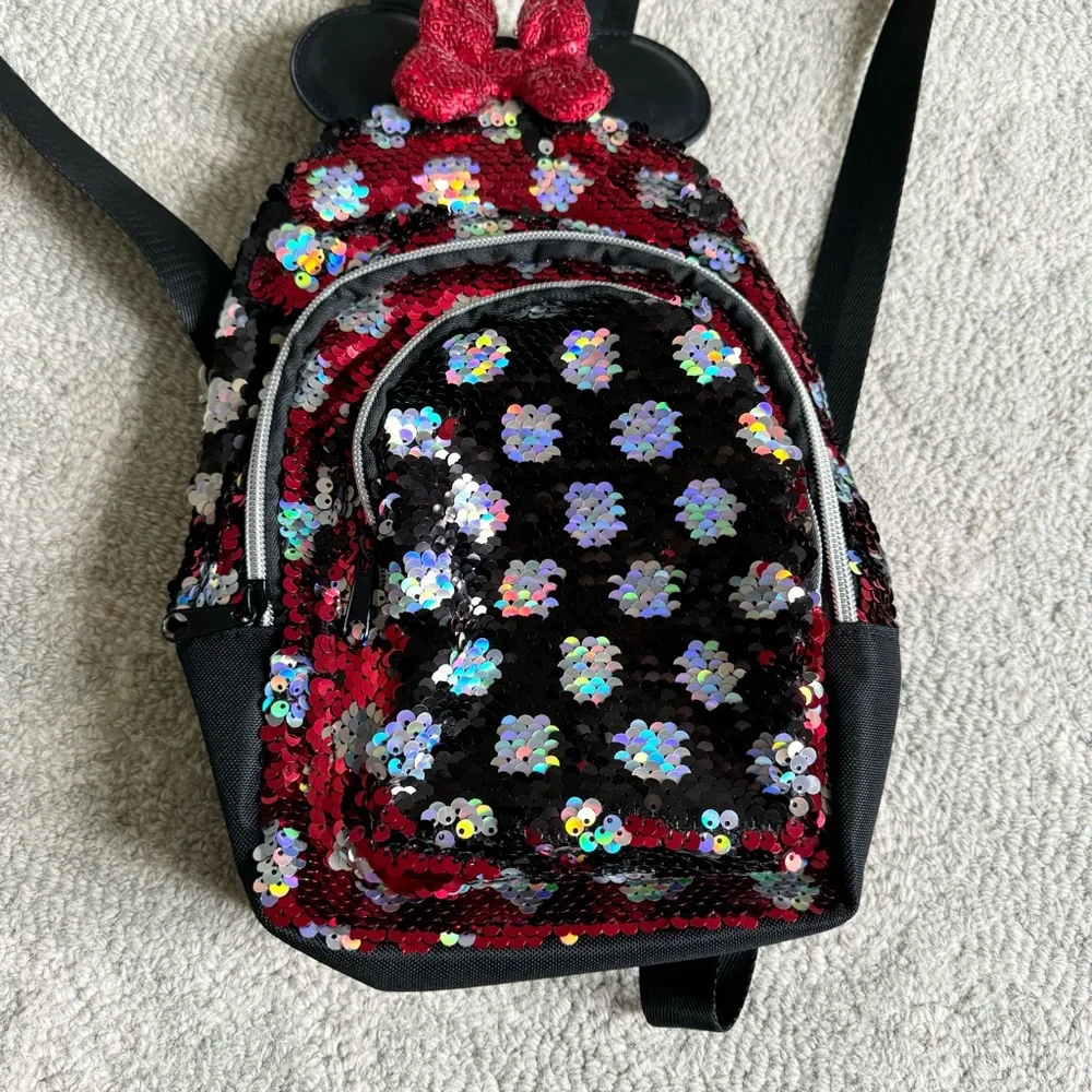 Disney Parks Minnie Mouse Reversible Sequined Mini Backpack